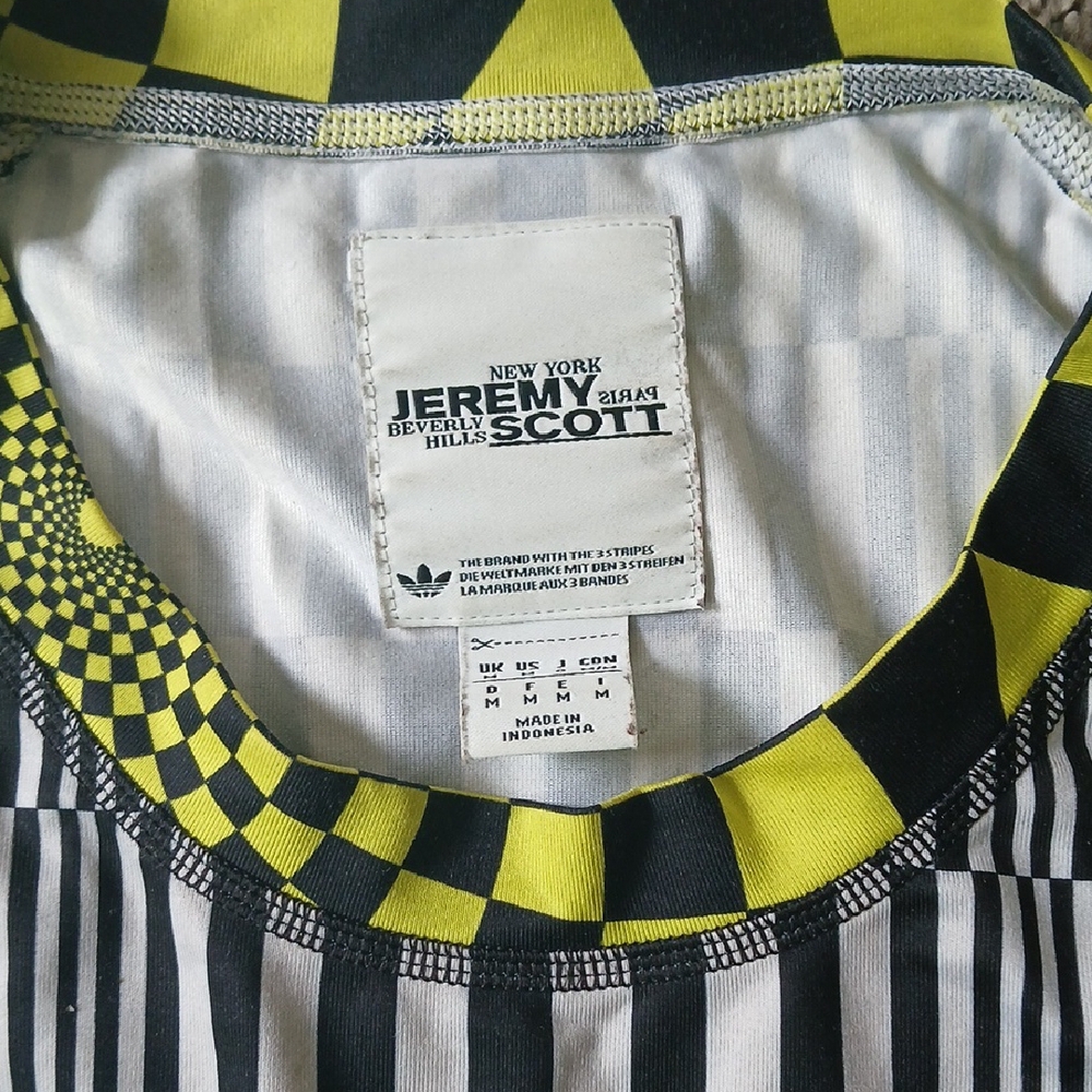 Adidas Jeremy Scott Checkered Long Sleeve Shirt - Yellow, Pink, Black - Picture 6 of 8